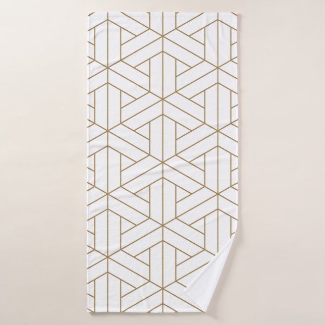 Hermoso patrón sin foco japonés shoji kumiko,  (Toalla de baño)