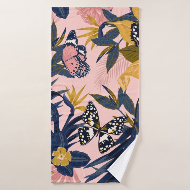 Hermoso patrón tropical dulce sin costura (Toalla de baño)