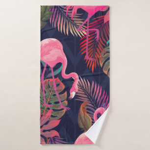 Hermoso patrón tropical sin costura con flam rosa