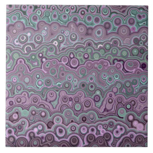 Hermoso patrón verde morado M1 Baldosa Cerámica