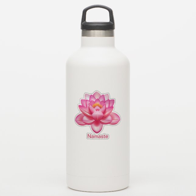 Hermoso Pegatina de flores de Lotus (Botella de agua)