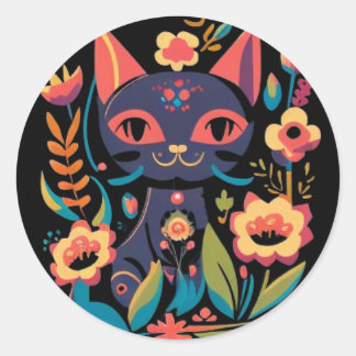 Hermoso Pegatina de gato negro