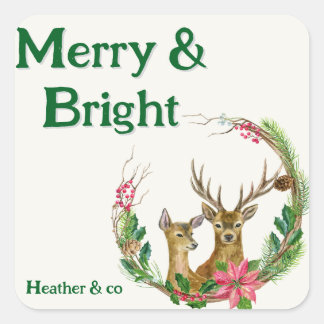 Hermoso pegatina de renos y mora