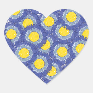 Hermoso Pegatina en forma de corazón de flores - a