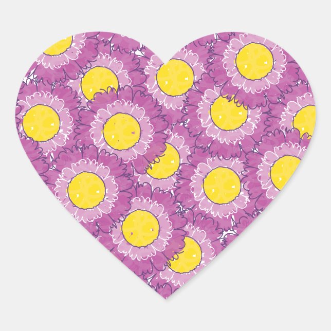 Hermoso Pegatina en forma de corazón de flores - P (Anverso)