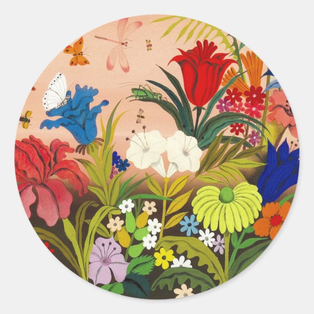 Hermoso Pegatina redondo de jardín (Anverso)