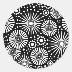 Hermoso Pegatina retro blanco y negro