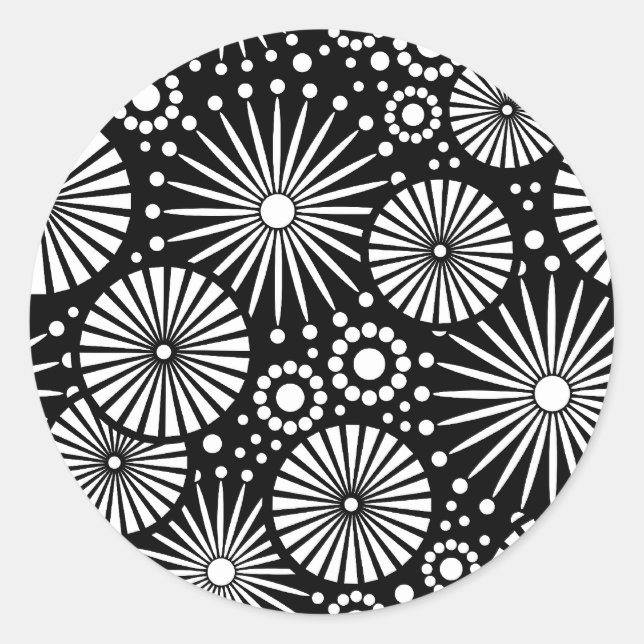 Hermoso Pegatina retro blanco y negro (Anverso)