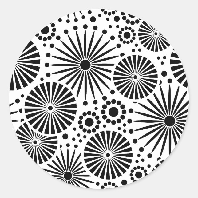 Hermoso Pegatina retro blanco y negro (Anverso)