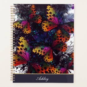 Hermoso planificador de diseño de mariposa