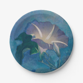 Hermoso plato de papel Morning Glory