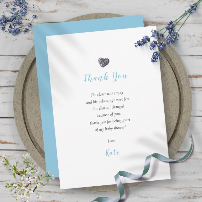 Hermoso poema de agradecimiento para baby shower C (Cute Pebble Heart Baby Shower Thank You Poem)
