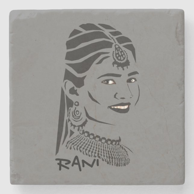 Hermoso posavasos de mármol de Rani india (Anverso)