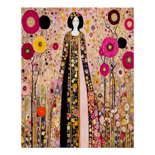 Hermoso Poster al estilo de Gustav Klimt