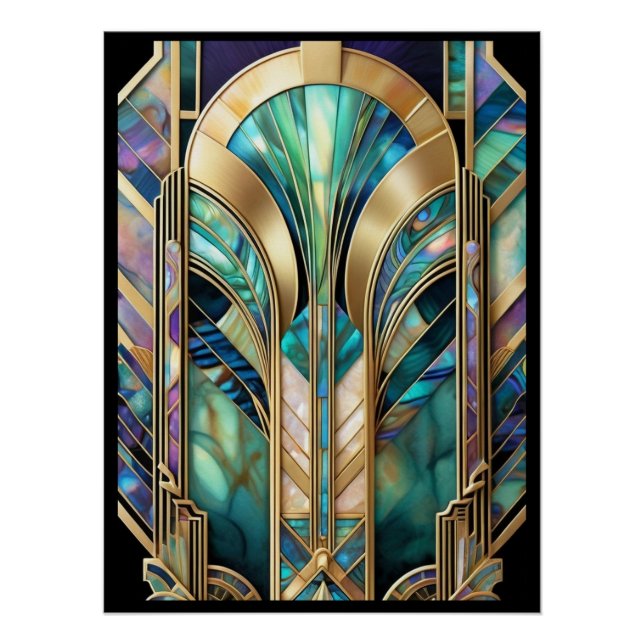Hermoso Poster Art Deco Abalone. (Anverso)