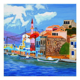 Hermoso Poster brillante de Grecia