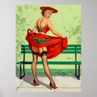 Hermoso Poster de Arte Chica de Pin Up