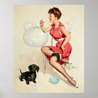 Hermoso Poster de Arte Chica de Pin Up