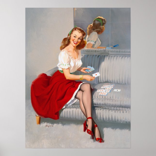 Hermoso Poster de Arte Chica de Pin Up (Frente)