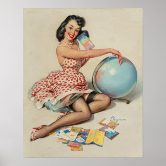 Hermoso Poster de Arte de Pin Up Vintage - Gil Elv