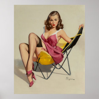 Hermoso Poster de Arte de Pin Up Vintage - Gil Elv