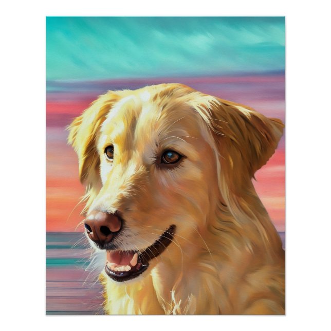 Hermoso Poster de Golden Retriever Glossy (Anverso)