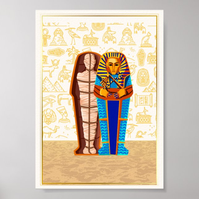 Hermoso Poster egipcio de arte en la pared (Frente)