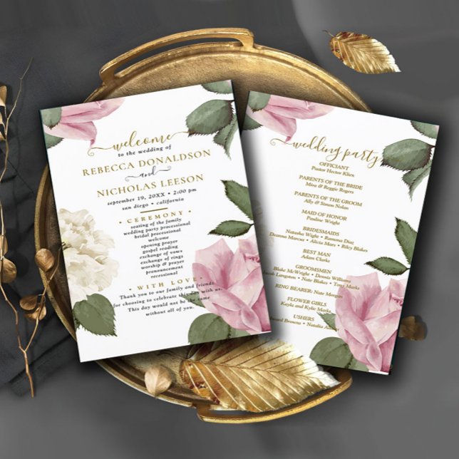 Hermoso programa de bodas botánicas elegante (Subido por el creador)