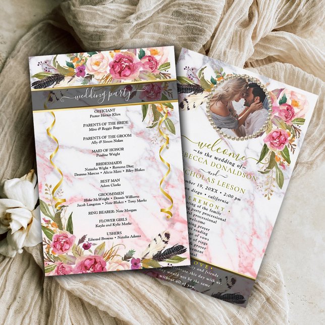 Hermoso programa de casamiento con fotos de flores (Subido por el creador)