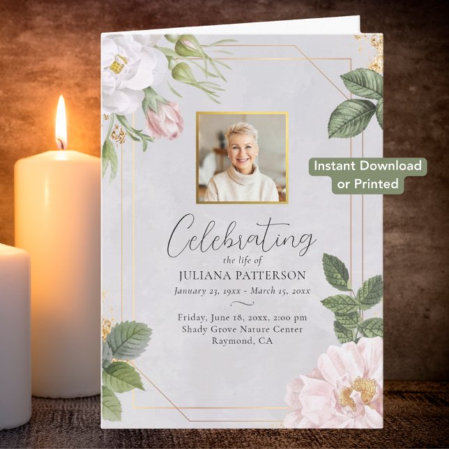 Hermoso programa de funeral digital de flores de r (Subido por el creador)