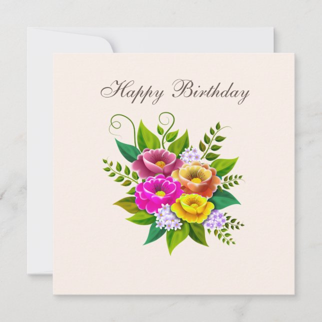 Hermoso ramo de flores coloridas (Anverso)