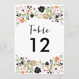 Hermoso Ramo Invitación Número de Mesa de Boda
