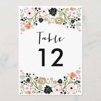 Hermoso Ramo Invitación Número de Mesa de Boda