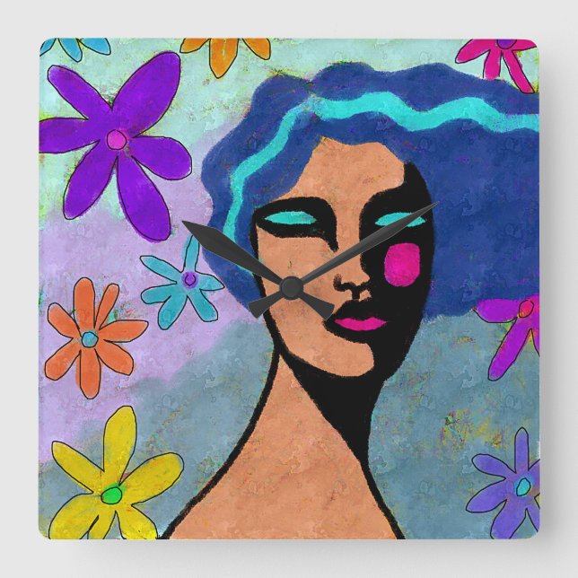 Hermoso reloj abstracto de pared de arte (Anverso)