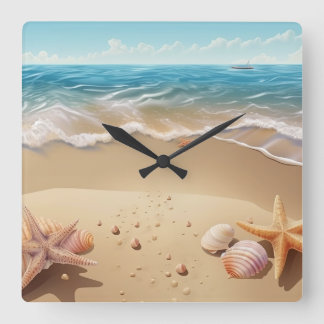 Hermoso reloj de escena de playa