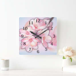 Hermoso reloj de pared acrílico con flores de cere
