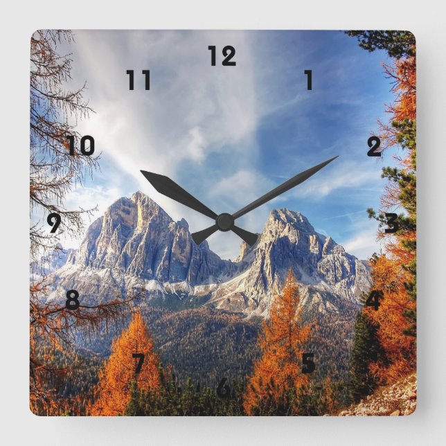 Hermoso Reloj de pared de árboles otoñales (Anverso)