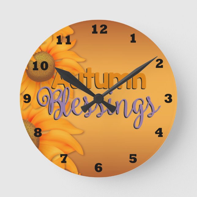 Hermoso reloj de pared de Bendición de Otoño (Anverso)