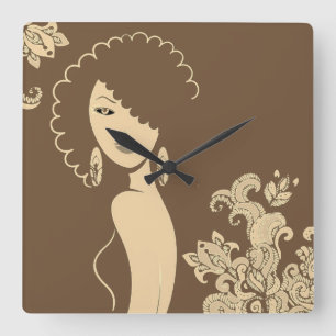 Hermoso Reloj de pared para mujer de pelo natural