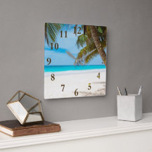 Hermoso reloj de pared tropical caribeña