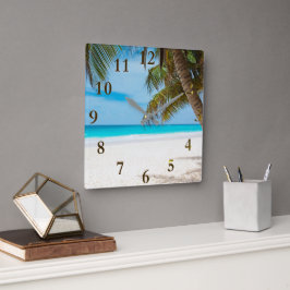 Hermoso reloj de pared tropical caribeña