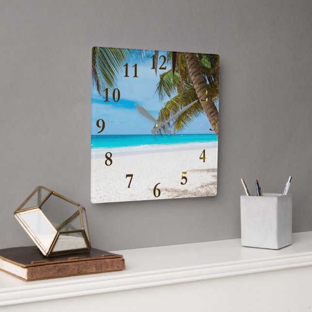 Hermoso reloj de pared tropical caribeña (Oficina)