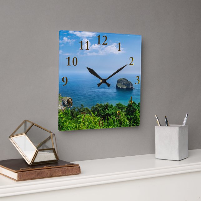 Hermoso reloj de pared tropical de playa (Oficina)