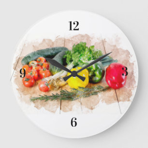 Hermoso reloj de pared - Vegetales Frescos de colo