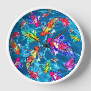 Hermoso Reloj de peces Koi