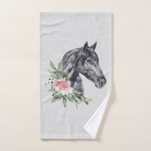 Hermoso retrato de cabeza de caballo negro