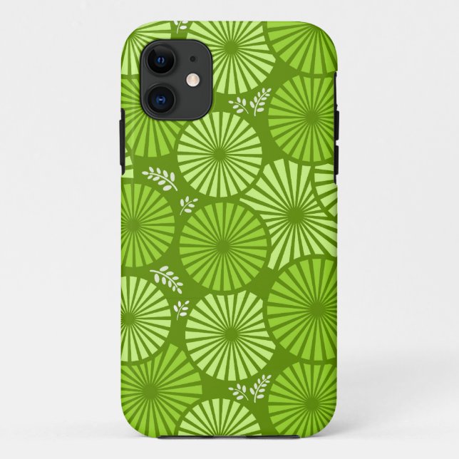Hermoso, retro verde floral iPhone 5 Funda (Reverso)