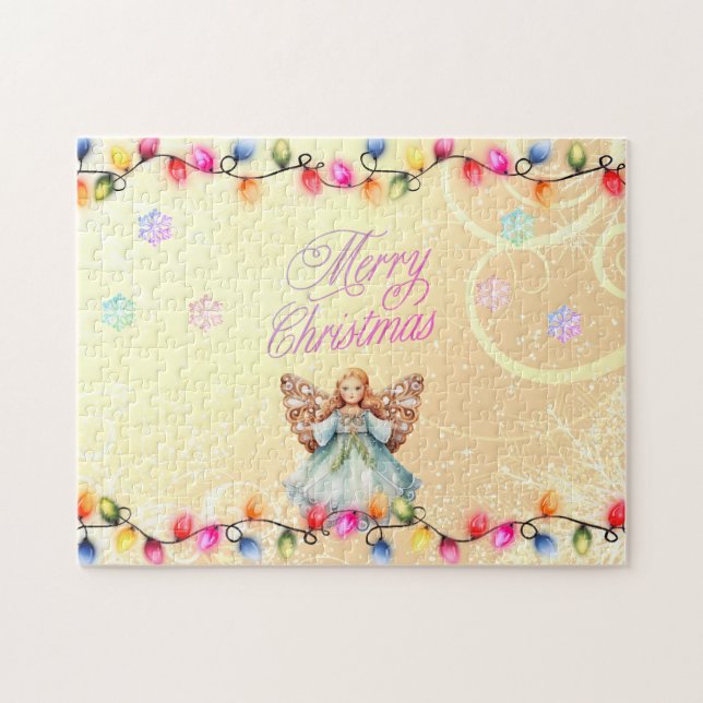 Hermoso rompecabezas de ángel de Navidades (Horizontal)