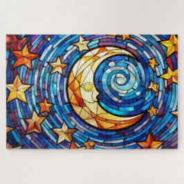 Hermoso rompecabezas de arte de vidrio con manchas