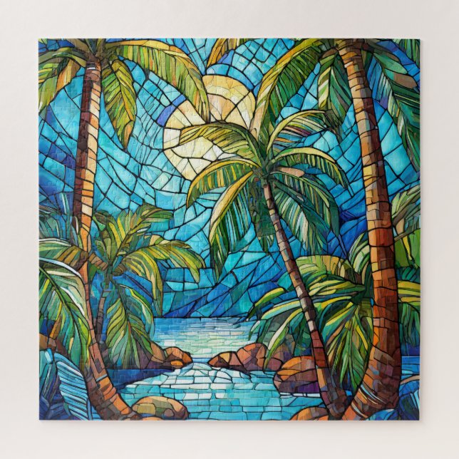 Hermoso rompecabezas de arte de vidrio con manchas (Vertical)